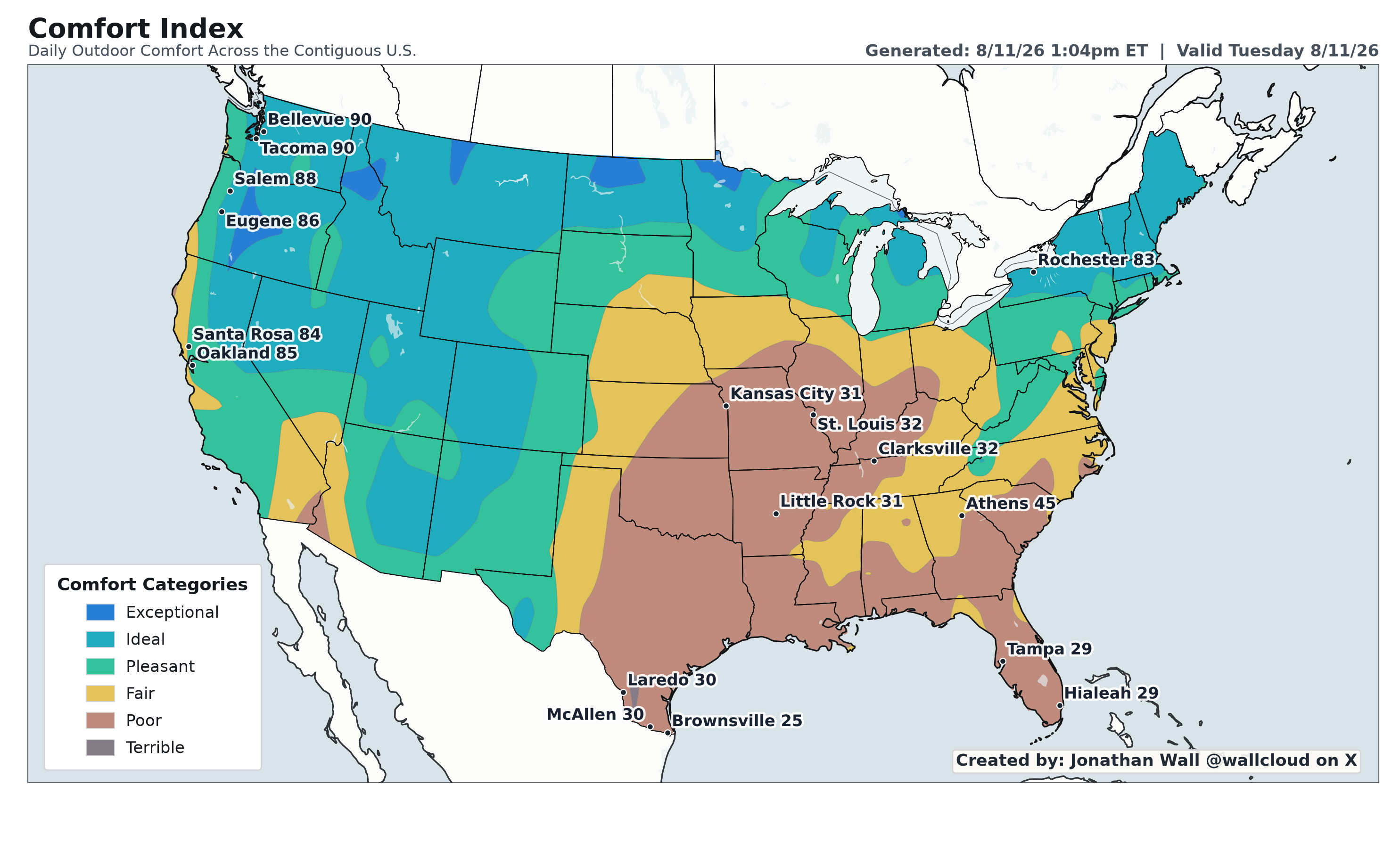 Comfort Index map